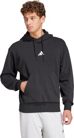 Чоловічий худі Adidas Essential Feelcozy з французьким трикотажем, чорний/білий, розмір XS