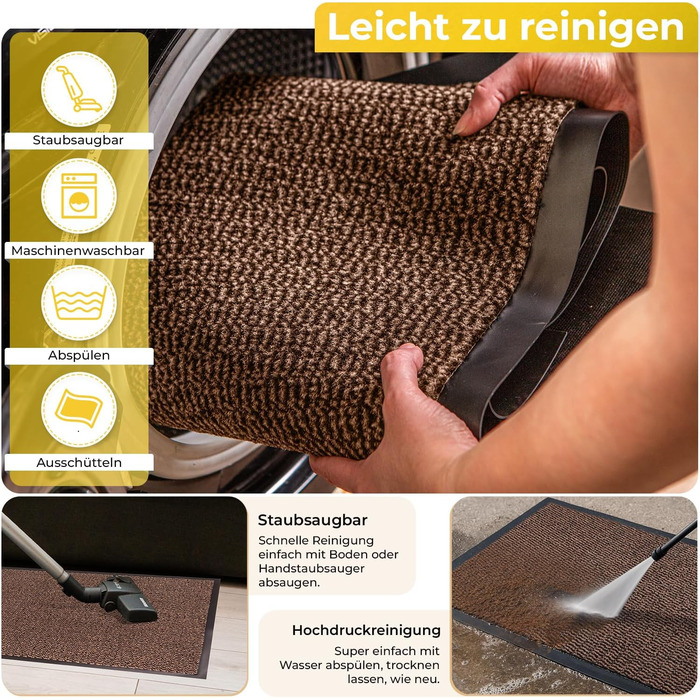 Привітальний килимок BLADO для дому та вулиці, протиковзкий та зносостійкий, коричневий, 60x80 см