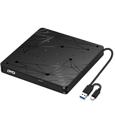 Зовнішній CD/DVD привід LMEN з USB 3.0 для ноутбука та ПК, портативний DVD-записувач CD-ROM, низький рівень шуму, сумісність з Windows, Linux, MacBook