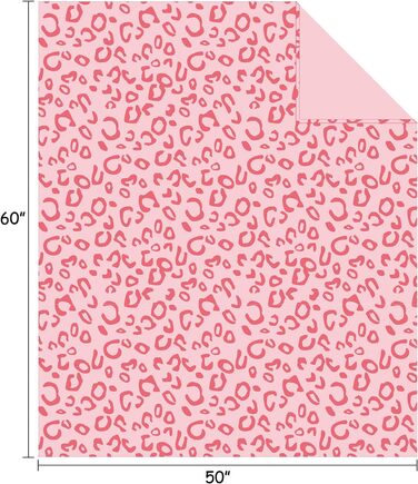 Плед з флісу FY Fiber House: теплий, м'який, 130x150 см, Leopard (коричневий, рожевий)