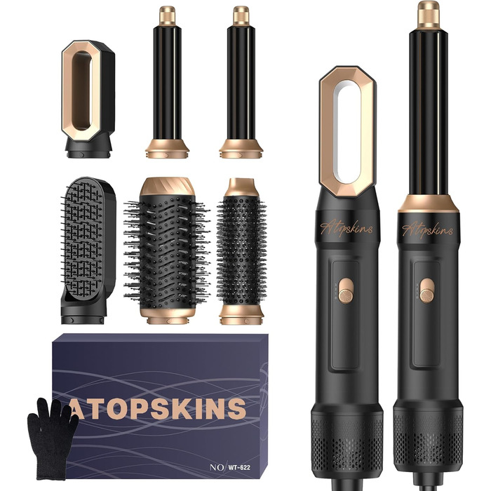 Набір для укладки волосся Pro Hairstyler 6 в 1: фен-щітка, плойка, іонізація, 1000W, чорний