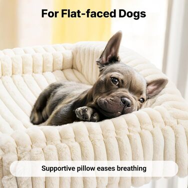 Ліжко для собак Veehoo - м'яке, з ортопедичним матрацом, 60x45x10 см, білий колір