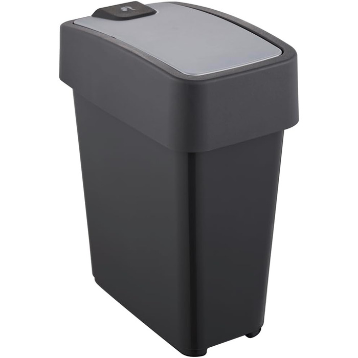 Преміум відро для сміття Keeeper з кришкою-відкидним механізмом, Soft Touch, Magne, графіт-сірий (10 л, Graphit 2)