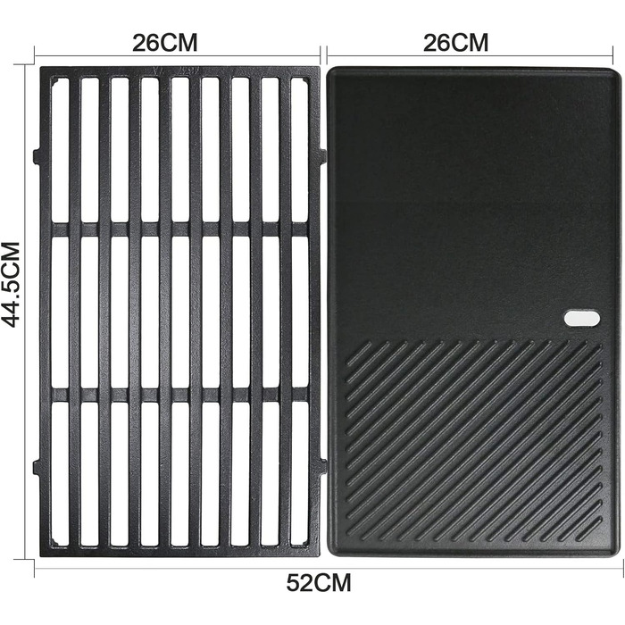 Решітка-гриль для Weber Spirit I/II 200/210/E210/E220/S210/S220 (лицьові кнопки керування), Запчастина Weber 7637, чавунна решітка-гриль