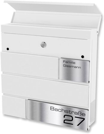 Поштова скринька Metzler G антрацит RAL 7016, з гравіюванням та табличкою з нержавіючої сталі, настінна, 37x37x10.5 см