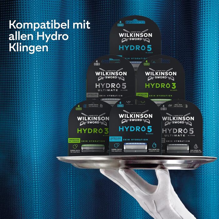 Смінні касети для чоловічої бритви Wilkinson Sword Hydro 5, з карбоновим покриттям та зволожуванням шкіри, 8 шт
