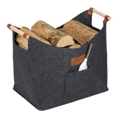 Relaxdays Felt Firewood Basket