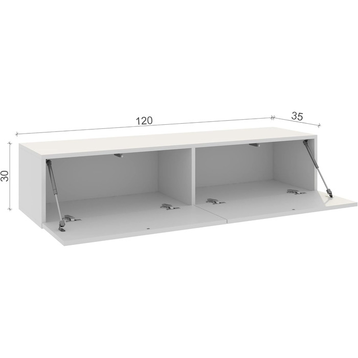 4housedesign® TV Board Lowboard Hanging | TV Cabinet Sideboard Living Room | Lowboard Living Room TV Shelf TV Board Hanging TV Cabinet TV 55 Inch - TV Lowboard Black Matt (240 (2x120), White Glossy)