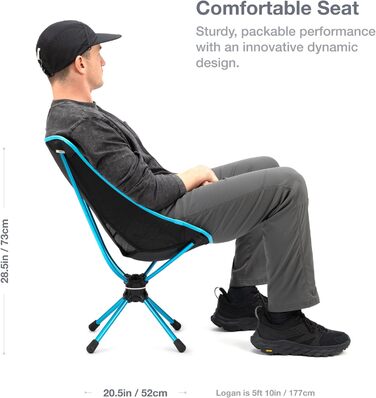 Крісло Helinox Swivel - обертове, легке, чорне