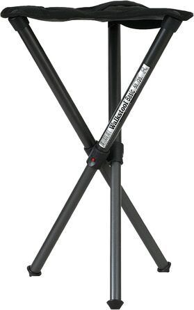 Складаний табурет Walkstool Basic алюмінієвий 3-ніжковий, 50 см, чорний, вантажопідйомність до 175 кг, Швеція