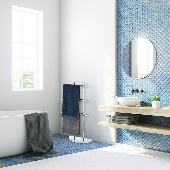 Relaxdays Towel Rack Chrome Three-Arm