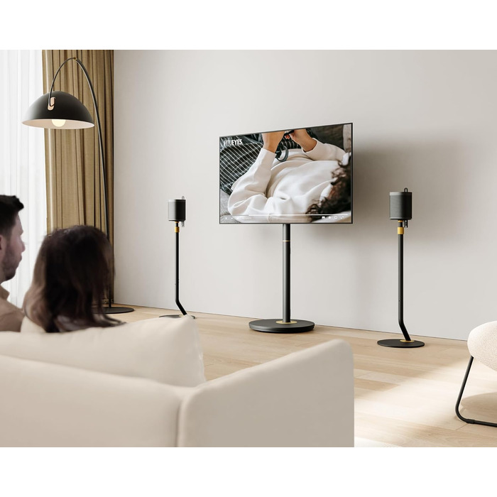 Підставка для колонок FITUEYES Design, регульована висота, металева, чорна (2 шт.)