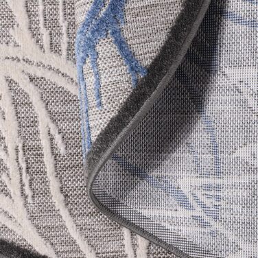 Килимок Impression Outdoor - вологостійкий, для балкона, тераси, саду, дому (120 см, сіро-блакитний)