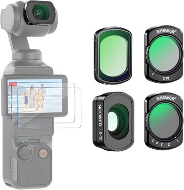 Набір фільтрів ND NEEWER для DJI Osmo Pocket 3: ND2-32, CPL, 0.72x, з захисними плівками