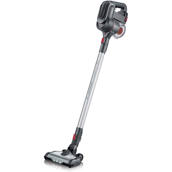 Пилсос Severin S'Power topspin Li 30 ручний та для стіни, акумуляторний, 22.2V, сірий/червоний, HV 7165 Single