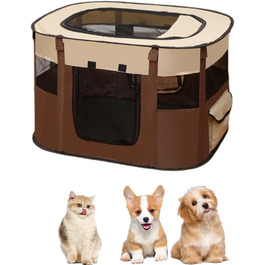 Клітка-манеж для тварин Welpenlaufstall, 70x55x40 см. Підходить для собак, кроликів, котів та морських свинок. Водонепроникний, коричневий.