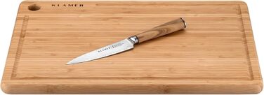 Японський ніж Santoku з дамаської сталі Klamer Premium, 18 см, кухонний ніж з оливкового дерева