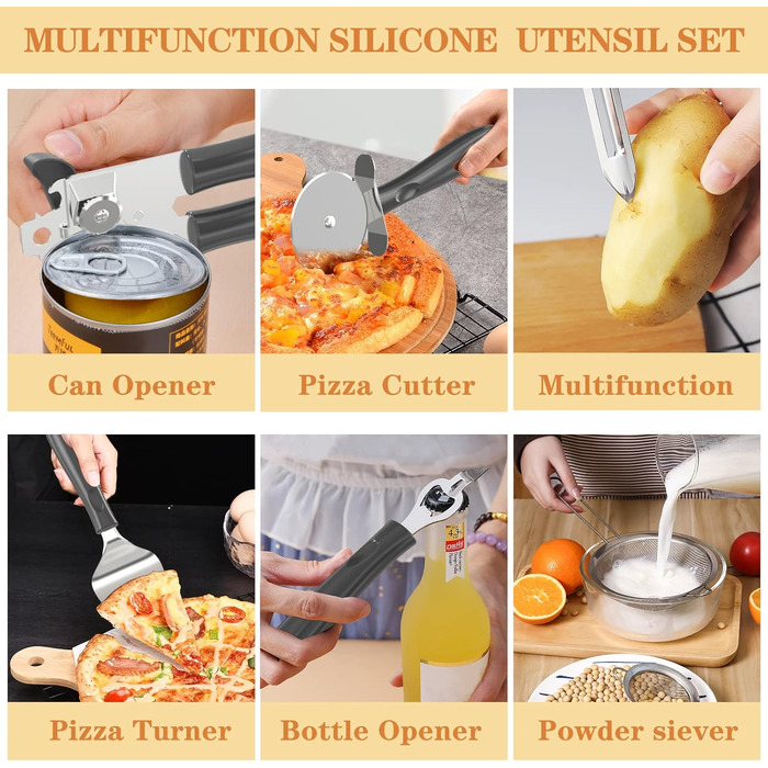 Набір кухонних аксесуарів Umite Chef, 43 шт., силікон, для антипригарного посуду