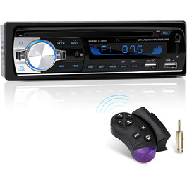 Автомобільна магнітола 1 DIN з Bluetooth, FM-радіо, MP3-плеєром, гучним зв'язком, керуванням на кермі, 2 USB для музики та зарядки