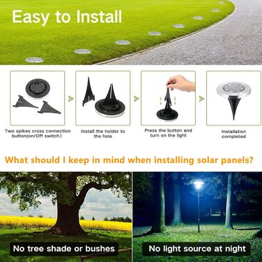 Joomer 12 Pack Solar Ground Lights for Outdoor Use
