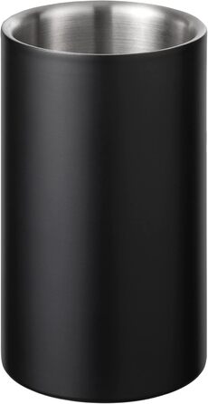 Blomus Easy Wine Cooler - Double Wall Stainless Steel - Fits Standard Wine Bottles - Moonbeam Black