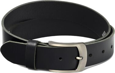 Чоловічий шкіряний ремінь Volmer® з телячої шкіри, чорний, ширина 38 мм, регульований, для джинсів та костюма, довжина 120 см, розмір 105 см