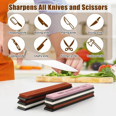 Набір точильних каменів для ножів (6 шт.) 120/240/600/1000/2000/3000 грит - професійний набір для кухні та відпочинку