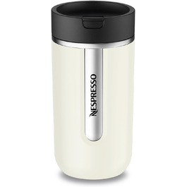 Термокружка Nespresso Travel Mug Small Sage Green 300 мл | Зручна термокружка для кави, чаю, матча | З щільною кришкою, можна мити в посудомийній машині | Сталевий термос-чашка з невеликим об'ємом | Колір: Salbeigrün (Vanilla Ice)