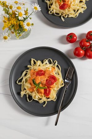 Набір тарілок MÄSER Serie Vada (12 шт.) - сучасний дизайн, шведська якість, для 4 осіб, порцелан, білий глянцевий/сірий матовий