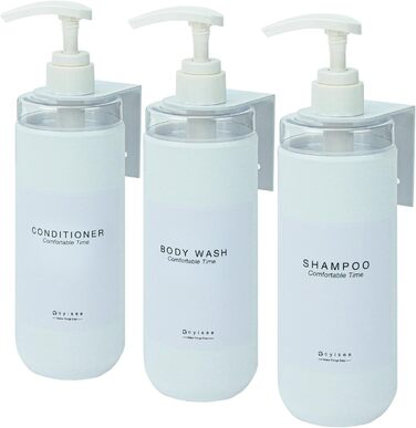 Набір дозаторів для душу GOYISEE, 3 шт. сірого кольору для мила та шампуню, аксесуари для ванної кімнати