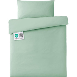 Набір постільної білизни для дитячого ліжечка MAKIAN для малюків, 100x135 см, 40x60 см | 100% бавовна, дихаюча, легка у догляді | З готельними застібками, сертифікат Oeko-Tex (Колір: Айсис-зелений)