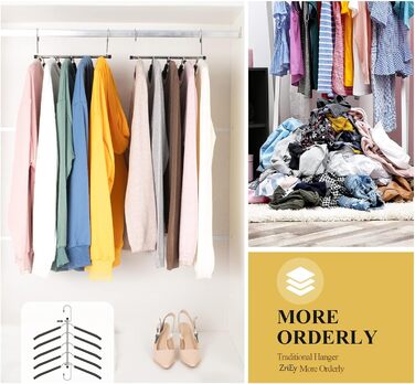 2 шт. Плечики для одягу економії місця з неслизьким покриттям. Організація шафи та зберігання для пальто, штанів, шарфів, краваток. Cxeuhk022bk2