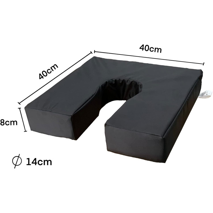 Gar Medical Visco-Druckentlastungskissen, Horseshoe Shape, Waterproof and Breathable, Visco Foam, Cushion for Hemorrhoids and Tailbone Pain, Unisex, Orthopedic Pillow