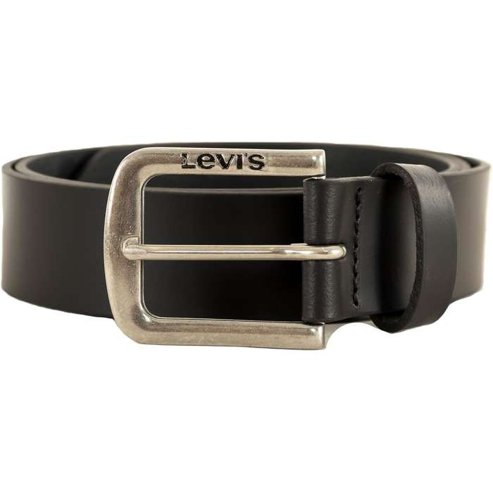 Чоловічий шкіряний ремінь Levi's Seine Regular Black, розмір 85