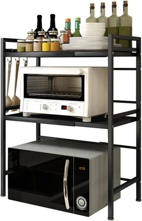 Adjustable Microwave Rice Cooker Stand Holder Kitchen Countertop Storage Organizer Shelf Freestanding Expandable Spice Rack