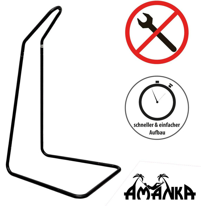 AMANKA Kids Hanging Chair Frame Black, 100x80x160 cm, 50kg, Metal, Hammock