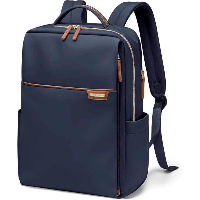 Рюкзак для ноутбука 16 дюймів, водонепроникний, для чоловіків та жінок, ідеальний для школи, подорожей та велосипеда (Морська синя)