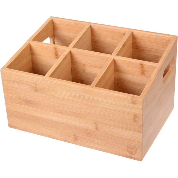 GRÄWE Bamboo Cutlery Holder with 6 Compartments