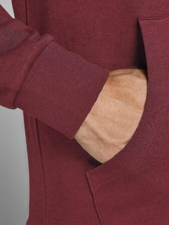 Чоловічий худі з капюшоном JACK & JONES Jjebasic ogo Sweat Hood Noos, червоний (Port Royale), розмір 3XL