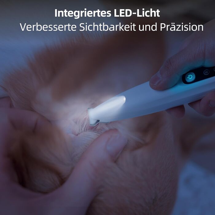 Триммер для собак ALL FOR PAWS з LED-підсвічуванням – 18 мм, тихий (35 дБ), водонепроникний (IPX4), USB, для догляду за лапами, вухами, обличчям та спиною