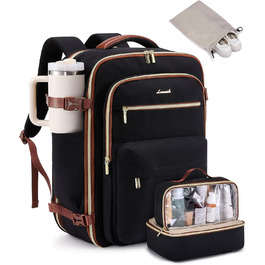 LOVEVOOK Рюкзак ручної об'єм 40L для подорожей, чорний. Підходить для ноутбука 17,3