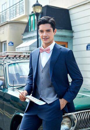 Краватка-метелик чоловіча Enlision з кишеньковим хустинкою - Комплект краваток для весілля, пов'язування, костюма, з подарунковою коробкою (Рожевий 2)