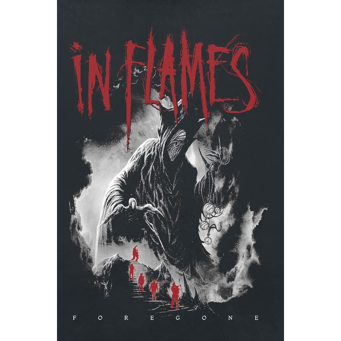 Чоловіча чорна толстовка-худі In Flames з принтом альбому Foregone, офіційний мерч гурту, розмір S