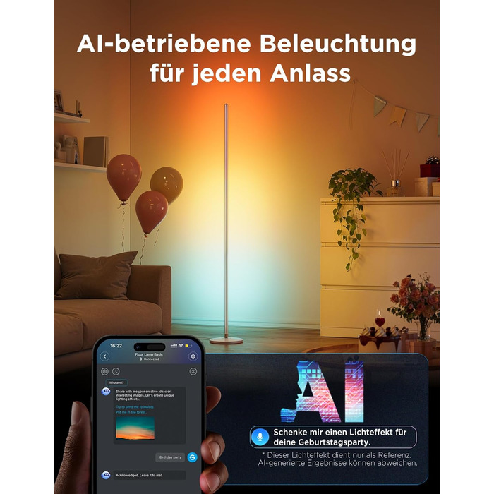 Govee LED-лампа RGBIC для дому, з Wi-Fi, димування, сумісна з Alexa та Google Assistant, 16 мільйонів кольорів, 58 режимів, музичний режим, DIY для ігор та сну (срібна, 1 шт.)