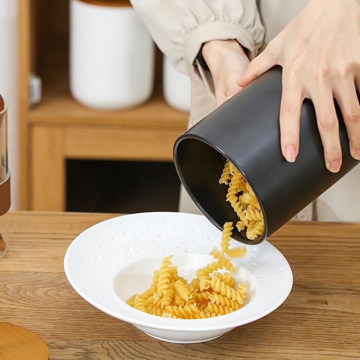 Контейнер для кави, цукру та чаю з керамічного скла з кришкою (260 мл, чорний)