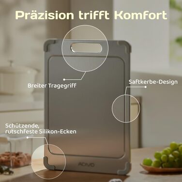 Гігієнічна обрізна дошка adivo Titan з чистого титану, легкий догляд, розмір M