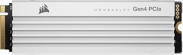 SSD Corsair MP600 PRO LPX 4TB M.2 NVMe PCIe Gen4 - Оптимізовано для PS5, 7100 МБ/с (білий)