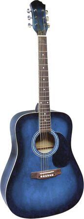 Акустична гітара WESTERNGITARRE CW185 (блакитна) з аксесуарами: чохол, ремінь, медіатор, тюнер