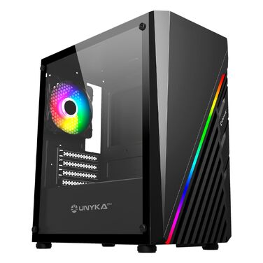 Ігровий корпус для ПК UNYKA GLAYZE Micro ATX, ARGB підсвітка, загартоване скло, 120мм ARGB вентилятори, USB 3.0/2.0