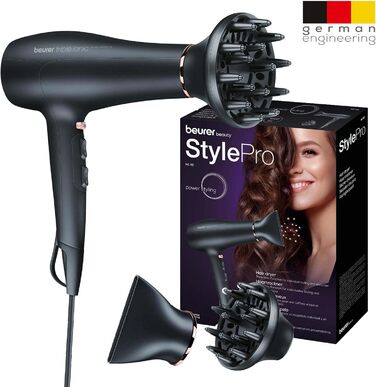 Фен Beurer HC 50 Ionen 2200 Вт з іонізацією, насадка для укладки та дифузор для об'єму